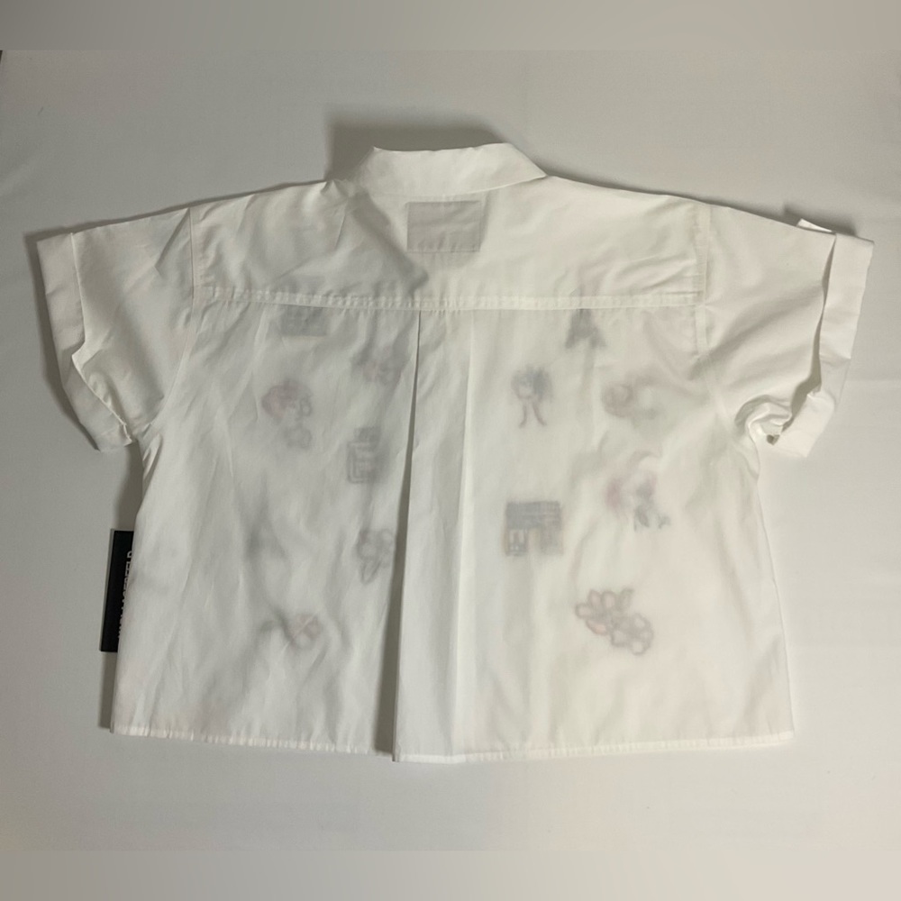 KARL LAGERFELD PARIS Petite Cotton Embroidered Short-Sleeve Shirt Size XL - Picture 2 of 8